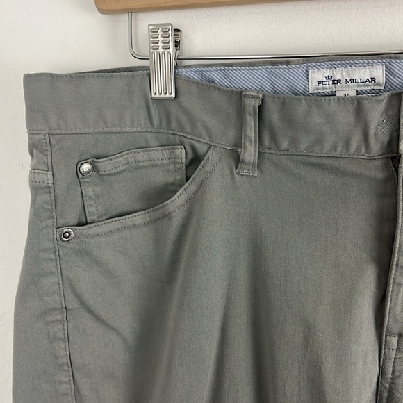 Peter Millar Grey-Brown Cotton Chinos - Picture 4 of 11